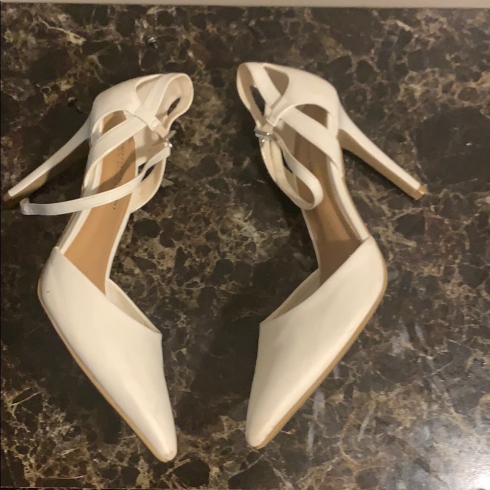 White strappy sandals